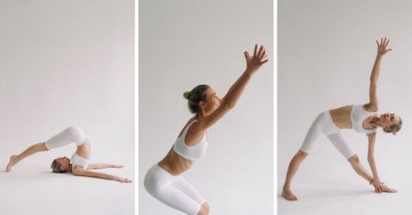 Ashtanga joga - Žena v rôzne náročných joga pozíciách